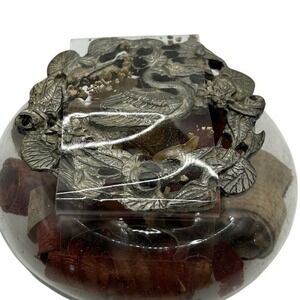 Vintage Swan Potpourri Jar Pewter Finish, Bird Theme Home Decor